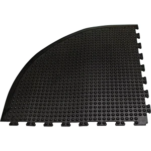 Miltex Anti-Ermüdungsmatte YOGA DOME BASIC, schwarz genoppt, Eckelement, LxB 900 x 900 mm