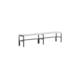 Sypro Umkleidebank aus Edelstahl, HxT 450 x 350 mm, Länge 1500 mm, anthrazit