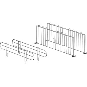 kaiserkraft Conjunto de divisórias de estante e limitadores laterais, para profundidade 610 mm, cromado, 2 x 2 unid., Conjunto de divisórias de