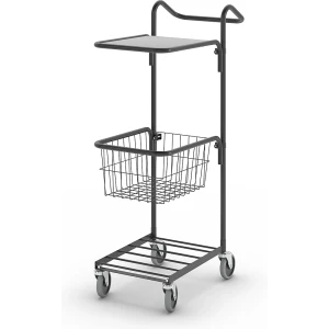 HelgeNyberg Carrinho de compras KOMPAKT , 1 prateleira, 1 cesto, armação preta, Carrinho de compras KOMPAKT, 1 prateleira, 1 cesto, armação preta.