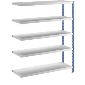 eurokraft basic Großfach-Steckregal, blau/grau, HxBxT 1820 x 1525 x 500 mm, Stahlblechböden, Anbauregal