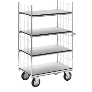 HelgeNyberg ESD-Etagenwagen SERIE 300, 4 Etagen, LxBxH 1190 x 650 x 1730 mm