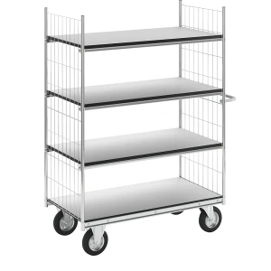 HelgeNyberg ESD-Etagenwagen SERIE 300, 4 Etagen, LxBxH 1390 x 650 x 1730 mm