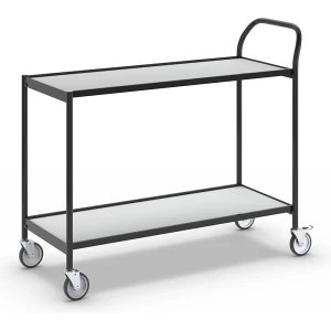 HelgeNyberg Tischwagen, 2 Etagen, LxB 1000 x 420 mm, schwarz/grau