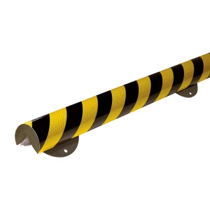 SHG Knuffi® Eckschutz mit Montageschiene, Typ A+, 1-m-Stück, schwarz / gelb, reflektierend