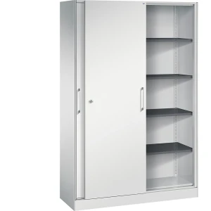C+P Schiebetürenschrank ASISTO, Höhe 1980 mm, Breite 1200 mm, lichtgrau/lichtgrau