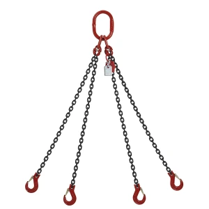 Anschlagkette GK8, Tragfähigkeit 2360 kg, Kettenstärke 6 mm, Nutzlänge 1 m, 4-strängig kaiserkraft
