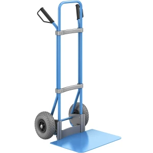 eurokraft pro Sackkarre, blau, Schaufel-BxT 450 x 500 mm, blau, PU-Bereifung