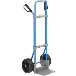 eurokraft pro Sackkarre, blau, Schaufel-BxT 280 x 250 mm, verzinkt, Vollgummibereifung