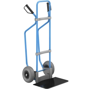 eurokraft pro Sackkarre mit Kufen, blau, Schaufel-BxT 450 x 350 mm, schwarz, PU-Bereifung, ab 5 Stk