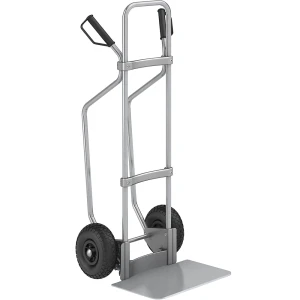 eurokraft pro Sackkarre mit Kufen, verzinkt, Schaufel-BxT 450 x 350 mm, verzinkt, Luftbereifung, ab 5 Stk