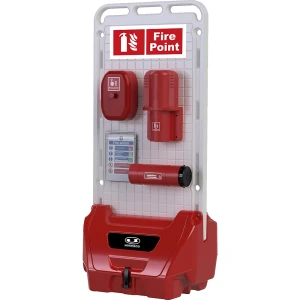 kaiserkraft Estação de serviço móvel SAFETY POINT, com tampa fechável à chave, vedação, para produtos de segurança/proteção, vermelho, Estação de