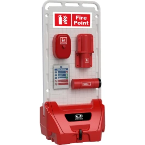 kaiserkraft Estação de serviço móvel SAFETY POINT, com tampa fechável à chave, vedação, para produtos de segurança/proteção, vermelho, a partir de 5