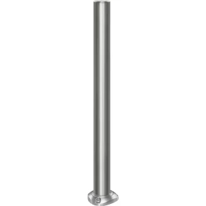 kaiserkraft Poste de barreira em aço inoxidável, com cabeça plana, placa de solo para fixar com buchas, Ø 76 mm, endireitamento automático, Poste de