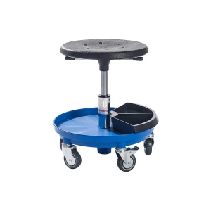 kaiserkraft Banco para oficina Liam, regulável em altura 370 - 500 mm, azul, Banco para oficina Liam, regulável em altura 370 - 500 mm, azul. Com