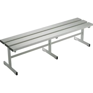 Wolf Banco de vestiário, de um lado , ripas em PVC, pé em T, cinzento claro, comprimento 1500 mm, Banco de vestiário, de um lado, ripas em PVC, pé em