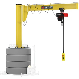 Vetter Mobiler Säulenschwenkkran, Schwenkbereich 270°, Tragfähigkeit 125 kg, Ausladung 6,0 m