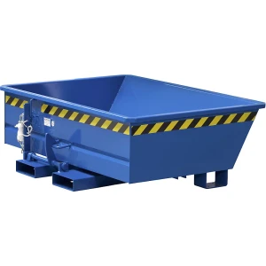 kaiserkraft Recipiente basculante mini, baixa altura, capacidade 0,35 m³, azul genciana, Recipiente basculante mini, baixa altura, capacidade 0,35 m³,