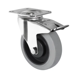 eurokraft basic TPE-Reifen auf PP-Felge, ab 2 Stk, Rad-Ø x Breite 125 x 40 mm, Lenkrolle mit Doppelstopp