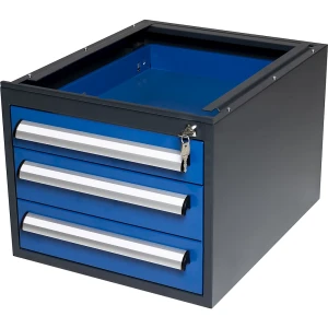 eurokraft basic Schubladen-Hängeblock, für Arbeitstisch-System WT, 3 Schubladen (90/120/120 mm), Höhe 395 mm