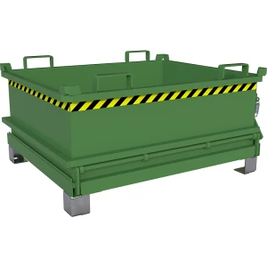 eurokraft pro Klappbodenbehälter, Volumen 0,37 m³, resedagrün RAL 6011