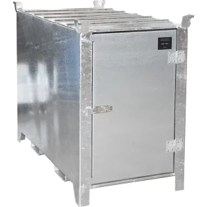 eurokraft pro Leuchtstoffröhren-Box, feuerverzinkt, Volumen 1000 l, 1100 Stk Ø 25 mm / 500 Stk Ø 37 mm, LxBxH 1700 x 770 x 1125 mm, ab 3 Stk