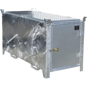 eurokraft pro Leuchtstoffröhren-Box, feuerverzinkt, Volumen 1140 l, 1100 Stk Ø 25 mm / 500 Stk Ø 37 mm, LxBxH 2100 x 770 x 975 mm