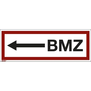 Brandschutzkennzeichen für die Feuerwehr, BMZ, Pfeil nach links, VE 10 Stk, Folie, langnachleuchtend, LxH 297 x 105 mm kaiserkraft