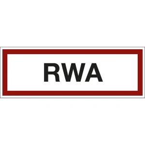 Brandschutzkennzeichen für die Feuerwehr, RWA, VE 10 Stk, Kunststoff, LxH 297 x 105 mm kaiserkraft