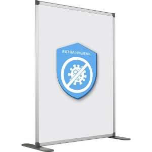 SMIT VISUAL Hygiene-Whiteboard-Trennwand, emaillierte, antibakterielle Tafelfläche, HxBxT 1500 x 1250 x 500 mm