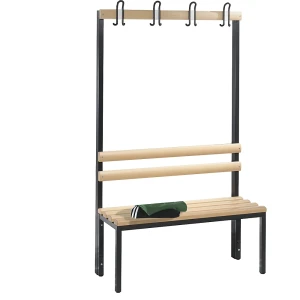 C+P Banco de vestiário BASIC, com um lado , barras em madeira de faia, comprimento 1000 mm, Banco de vestiário BASIC, com um lado, barras em madeira