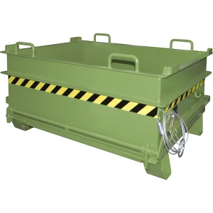 eurokraft pro Klappbodenbehälter BC, Volumen 0,5 m³, Traglast 1000 kg, resedagrün