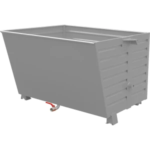 eurokraft pro Späne-Stapelkipper BSL mit Lochblechboden, Volumen 1,5 m³, mausgrau