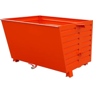 eurokraft pro Späne-Stapelkipper BSS mit Siebblecheinsatz, Volumen 1,5 m³, feuerrot