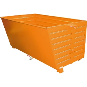 eurokraft pro Späne-Stapelkipper BSS mit Siebblecheinsatz, Volumen 2 m³, gelborange
