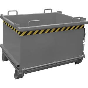 eurokraft pro Klappbodenbehälter SB, Volumen 0,75 m³, Traglast 1500 kg, mausgrau