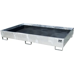eurokraft pro Cuba no fundo da estante com encaixe em PE , 1000 l de volume coletável, CxLxA 2165 x 1315 x 510 mm, galvanizado, Cuba no fundo da