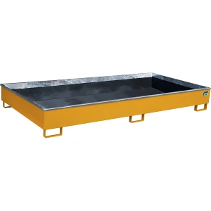 eurokraft pro Regal-Bodenwanne mit PE-Einsatz, 540 l Auffangvolumen, LxBxH 2665 x 1315 x 305 mm, orange, ab 3 Stk
