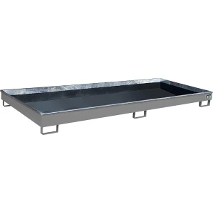 eurokraft pro Cuba no fundo da estante com encaixe em PE , 240 l de volume coletável, CxLxA 3265 x 1315 x 195 mm, cinzento, Cuba no fundo da estante
