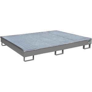 eurokraft pro Cuba no fundo da estante com encaixe em PE , com grade, 256 l, CxLxA 1765 x 1315 x 255 mm, cinzento, a partir de 3 unid., Cuba no fundo
