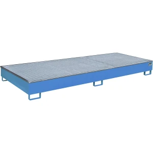 eurokraft pro Regal-Bodenwanne mit PE-Einsatz, mit Rost, 540 l, LxBxH 3265 x 1315 x 270 mm, blau, ab 3 Stk