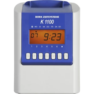 kaiserkraft Relógio de ponto K 1100, AxLxP 244 x 175 x 132 mm, cinzento seda/azul, Relógio de ponto K 1100, AxLxP 244 x 175 x 132 mm, cinzento