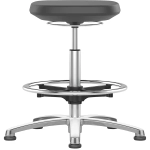 bimos Banco de trabalho LABSIT , sapatas e anel para os pés, preto, altura 520 – 770 mm, Banco de trabalho LABSIT, sapatas e anel para os pés, preto,