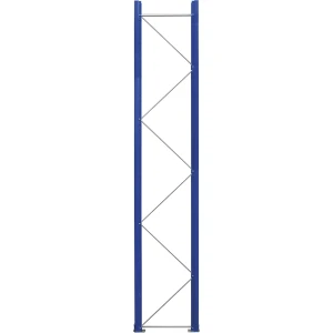eurokraft pro Palettenregal-Stützrahmen, vormontiert, enzianblau RAL 5010 / verzinkt, HxT 3990 x 750 mm