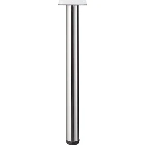 eurokraft pro Tischbein, höhenverstellbar 700 - 740 mm, Stahlrohr, fenstergrau