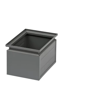 kaiserkraft Caixa empilhável em chapa de aço, volume aprox. 3,6 l, cinzento basalto RAL 7012, Caixa empilhável em chapa de aço, volume aprox. 3,6 l,
