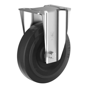 Wicke Elastik-Vollgummi-Rad auf Stahlfelge, Rad-Ø x Breite 200 x 50 mm, Bockrolle