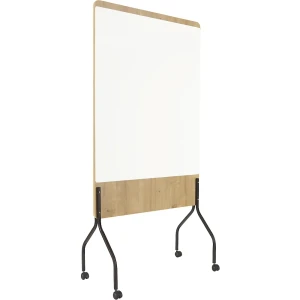 kaiserkraft Painel móvel para conferências NATURAL, AxLxP 2000 x 1000 x 450 mm, superfície do quadro branco pintada a branco, Painel móvel para