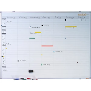 eurokraft basic Planeador semanal, neutro , com divisão de 7 dias, LxA 1200 x 900 mm, Planeador semanal, neutro, com divisão de 7 dias, LxA 1200 x 900