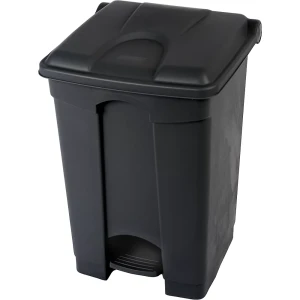 Probbax Coletor de lixo com pedal em material reciclado, antibacteriano , volume 45 l, AxLxP 620 x 400 x 410 mm, preto, a partir de 2 unid., Coletor